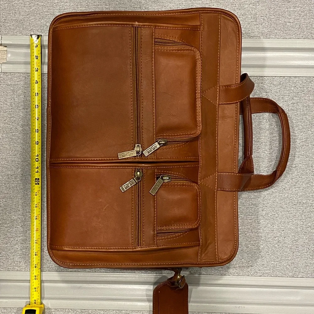 Claire Chase Leather Briefcase With Strap